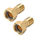 uxcell 真鍮管継手 めねじコネクタ 水道メーターのカップリング 六角ヘッド 53mm(2個)