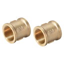 uxcell 黄銅鋳造管継手カップリング 六角ニップルカプラー Gメスねじ ゴールドトーン G3 / 4 x G3 / 4(2個)