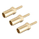 uxcell 真鍮減速バーブ ホース継手ストレートコネクタカプラーチューブアダプター 12mm x 4mmバーブ(3個)
