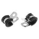 uxcell ケーブルクランプ ゴム 304ステンレス鋼 Rシェイプ チューブパイプワイヤー取り付け用 自車用 11 mm 50個