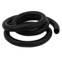 uxcell コルゲートチューブ コルゲートホース パイプ管 ブラック 柔軟 17.5x21.2mm 1.55m長さ