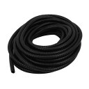 uxcell コルゲートチューブ フレキシブル ブラック ホース・チューブ 9.9m長さ プラスチック 7mm x 10mm