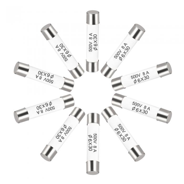 uxcell ߥåȥåҥ塼 ˥åå֥饹ɥå ¨Τ߷ ®֥ҥ塼 8A 500V 6x30mm 10