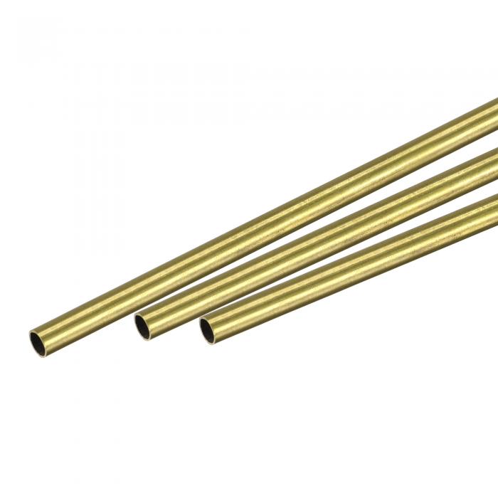 uxcell 真ちゅうラウンドチューブ パイプチューブ 外径3.5 mm 壁厚さ0.25 mm 長さ300 mm 3 個