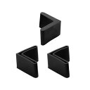 uxcell L形フットカバー 直角 アングルアイアンレッグ キャップ プロテクター 黒 30mm x 30mm 3個入り