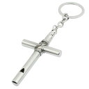 uxcell キーホルダー キーリング ホイッスルクラスプ クロス ペンダント 4 x 2.5cm
