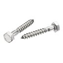 uxcell 六角ラグネジ 六角ボルト 304ステンレス鋼 半ねじセルフタッピングボルト 木ネジ用 M6 x 40 mm 10個