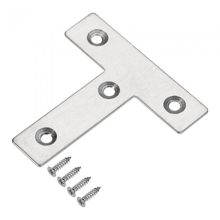 uxcell T型ブラケット 60x60 mm ステンレス鋼 補修プレート ジョイントファスナー用 ネジ付き 10個