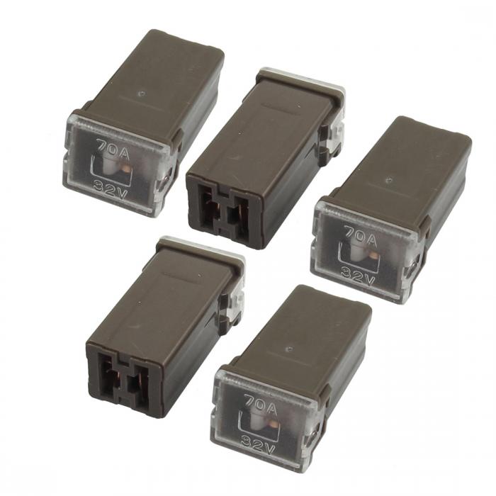 uxcell 自動車 車用 ブラウン シェル メスPALヒューズ 70A 5個入り