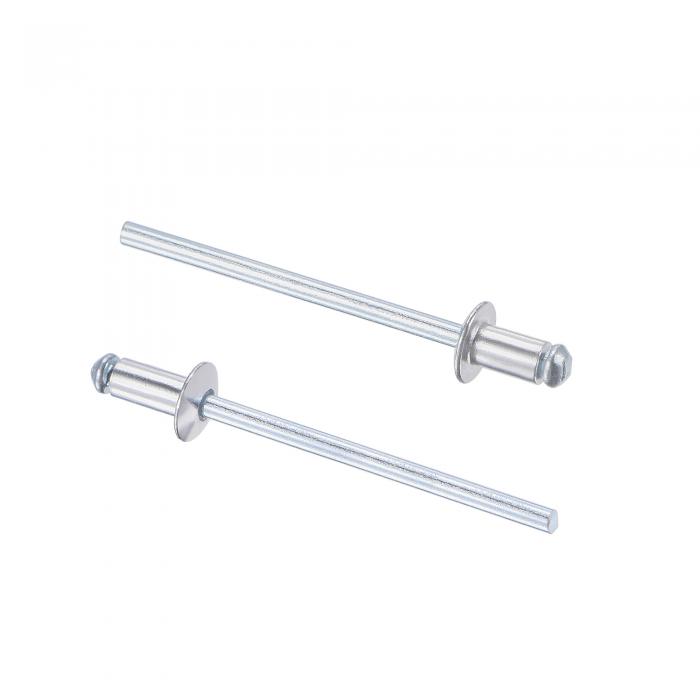 uxcell ブラインドリベット 直径3.2mm グリップ長さ5mm アルミプルリベット コアデコレーションリベット シルバートーン 120個