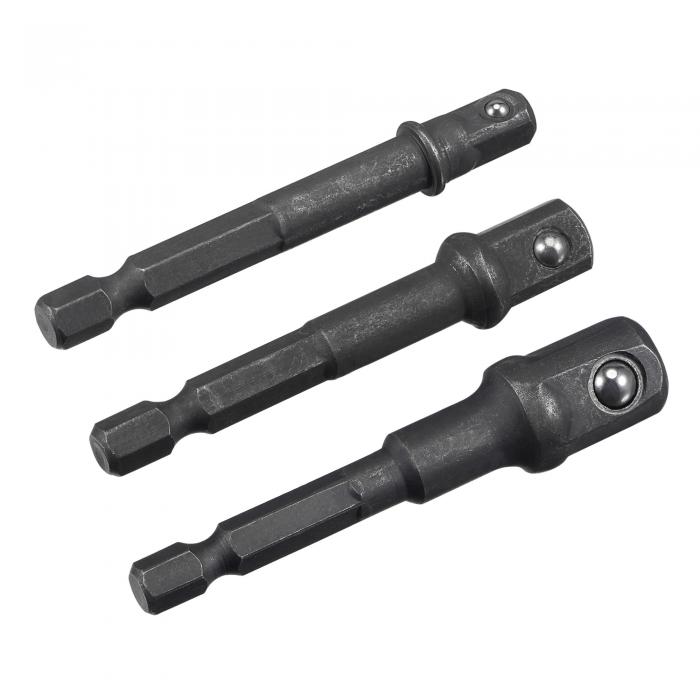 uxcell インパクトグレードソケットアダプターセット 75 mm拡張ビット 6 mm六角シャンク 6 mm、9.5 mmと13 mmドライブ パワードリルを高速ナットドライバーに変える用