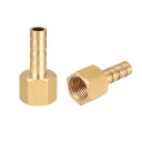 uxcell ブラス製バーブホース ブラス製 ゴールドトーン 6mm バーブ x 9.5mm メスパイプ 2個入り