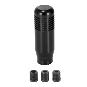 X AUTOHAUX シフトノブ 8.5x2.8cm ユニバーサル マニュアルオートマチックトランスミッション 車のシフター シフトノブ セット アダプター付き アルミニウム合金 ブラック 1セット