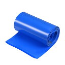 uxcell バッテリーラップ バッテリーパック PVC 熱収縮 ラップチューブ 熱収縮チューブ ブルー フラット幅90 mm 長さ3 M