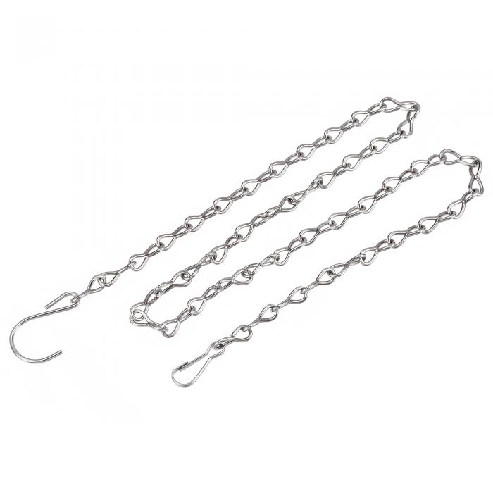 uxcell ハンギングチェーン 拡張リンク S字型フック付き 植物 バスケット ランタン飾り用 シルバートー..