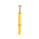 uxcell プラスチック製拡張パイプ 8mm x 60mm 柱コンクリートアンカー壁プラグフレーム固定チューブ ネジ付き イェロー 30個
