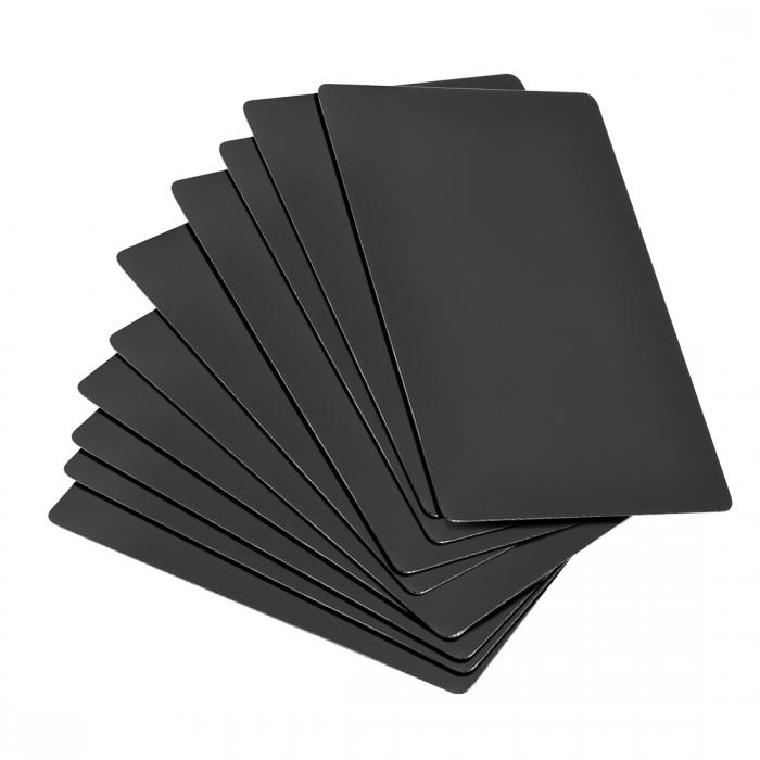 uxcell ブランクメタル製カード アルミニウム製 ブラック 彫刻印刷名カード 塗装陽極酸化アルミニウム ブラッシングステンレススチール 88x53x0.3 mm 25個入り