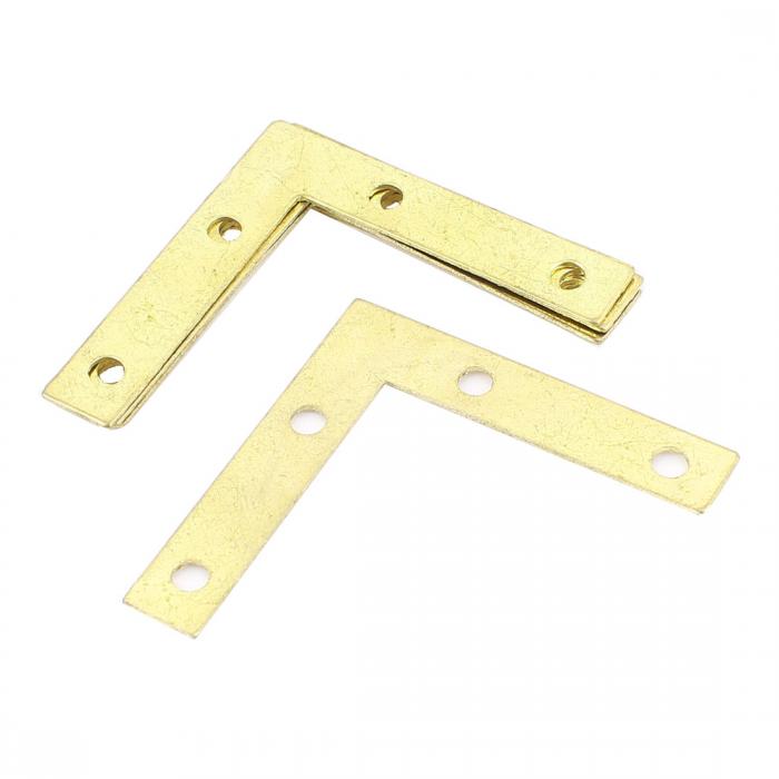 uxcell アングルブラケット 5個入り 90度 メタル コーナーブレース 角ブラケット ゴールドトーン 50 x 50 x 10mm
