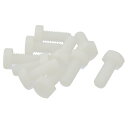 uxcell 六角ヘッダスキュー プラスチック製オフホワイト M10 x 25mm 10個入り