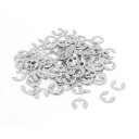 uxcell E-クリップ Eタイプ 304ステンレス鋼 4mm 9mm 3.5mm シルバートーン