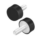 uxcell ゴムマウント ブラック シルバートーン 金属 ゴム 18 x 8mm めっき亜 2個入り