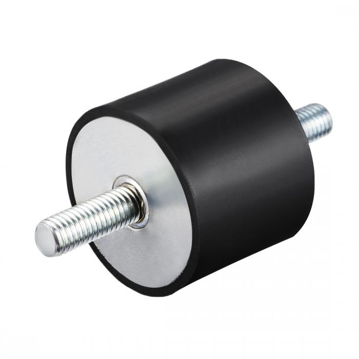 uxcell ラバーマウント M10 x 27mm 50 x 40mm 金属 ゴム ブラック シルバートーン 1個入り