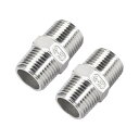 uxcell ステンレス鋼304?鋳造管継手カップリング?Gオス G1 / 2 x G1 / 2(2個)