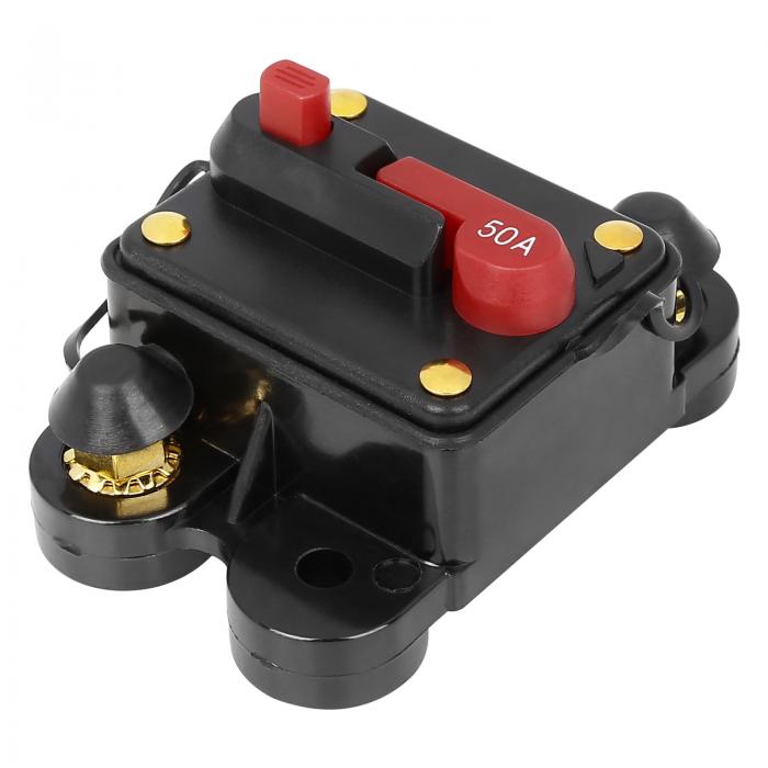 X AUTOHAUX ヒューズホルダー ヒューズボックス インバーター サーキットブレーカー 手動リセット カーオーディオ用 50A 防水 1個