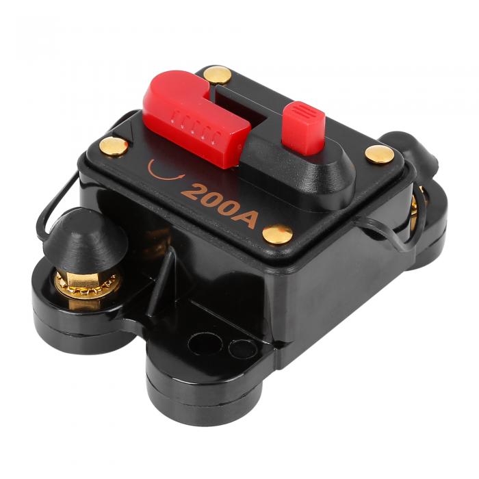 X AUTOHAUX ヒューズホルダー ヒューズボックス インバーター サーキットブレーカー レッドボタン 車用 200A 防水 1個入り