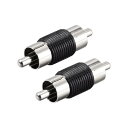 uxcell RCAオスカプラー RCAオス-RCAオス オーディオビデオカプラー アダプタ ニッケルメッキ 2個入り(3)