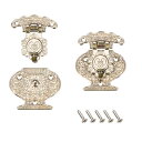 uxcell ハスプ ラッチ クラスプ 留め金 長方形 鍵穴付 掛け金 木製ケース対応 51x41mm 防塵 2セット入
