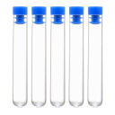 uxcell キャップ付きプラスチック試験管20個、ポリスチレンミニ試験管、青、12x72mm、ビーズ用保管容器サンプルラボ