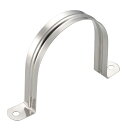 uxcell リジッドパイプストラップ 2穴 チューブストラップ 304ステンレス鋼 テンションチューブ クリップクランプ 直径80 mm 4個