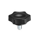 uxcell クランプハンドルノブ ブラック 機械ラチェット用 プラスチック 金属 M6 x 10mmオスねじ