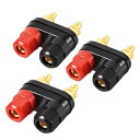 uxcell 3 Pcs Dual Binding Post Terminal, M5 Thread Power Amplifier Speaker Connector, Banana Plug Jack Socket Red Black