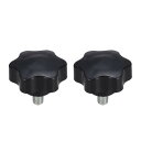 uxcell クランプねじノブ クランプつまみ スターノブ M10 x 16mm プラスチック メタル 2個入り