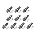 uxcell ねじキャップパネルマウントヒューズホルダー AC 125V / 15A 500V / 10A 6 x 30mmガラスヒューズ付き ブラック 10セ...