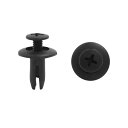 uxcell プラスチック製リベット ネジクリップ ブラック 6mm x 15mm 20枚入り
