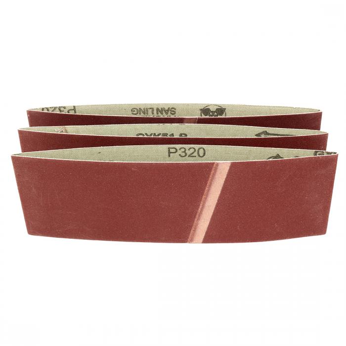 uxcell サンディングベルト サンディング砥粒 サンドペーパー 76×457mm 320グリット 3個入り