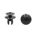 uxcell リベット クリップ ファスナー プラスチック フォルクスワーゲンに対応 バンパー フェンダー ブラック 10mm 50個入り(2)
