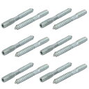 uxcell ハンガーボルトネジ デュアルエンド 炭素鋼 亜鉛メッキ M8x70 mm シルバートーン 12個