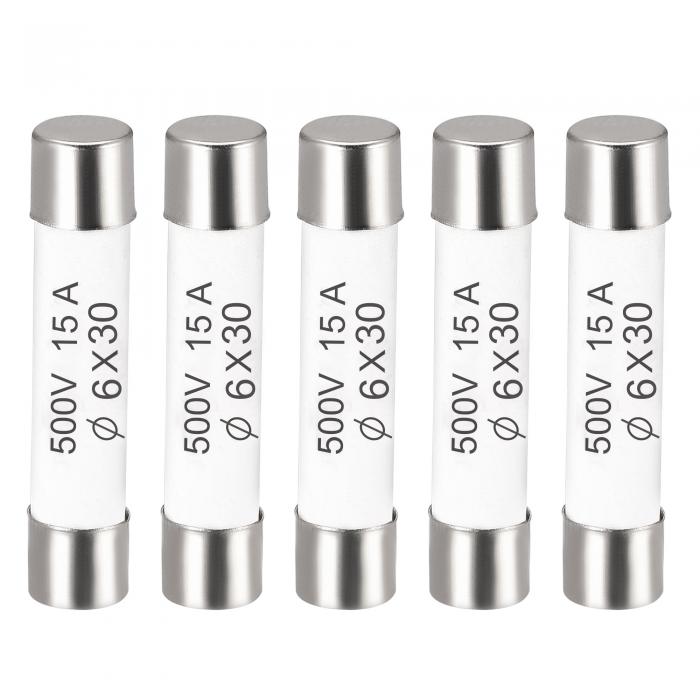 uxcell ߥåȥåҥ塼 15A 500V 6x30mm ߥåҥ塼 եȥ֥ ִ ե ʥ ץХ饹 5