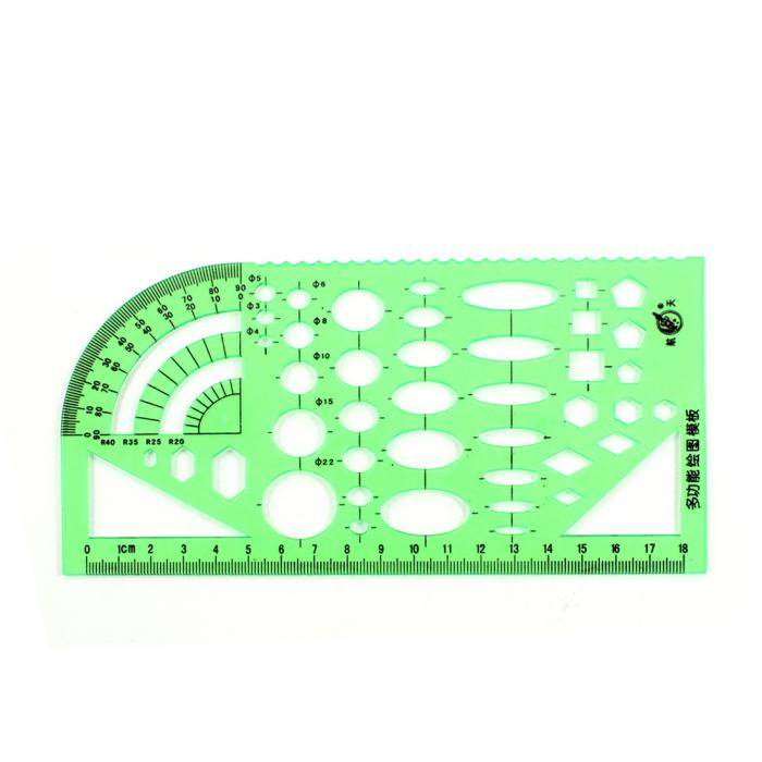 uxcell テンプレート定規 製図 図面 多目的 マッピング型枠 グリーン