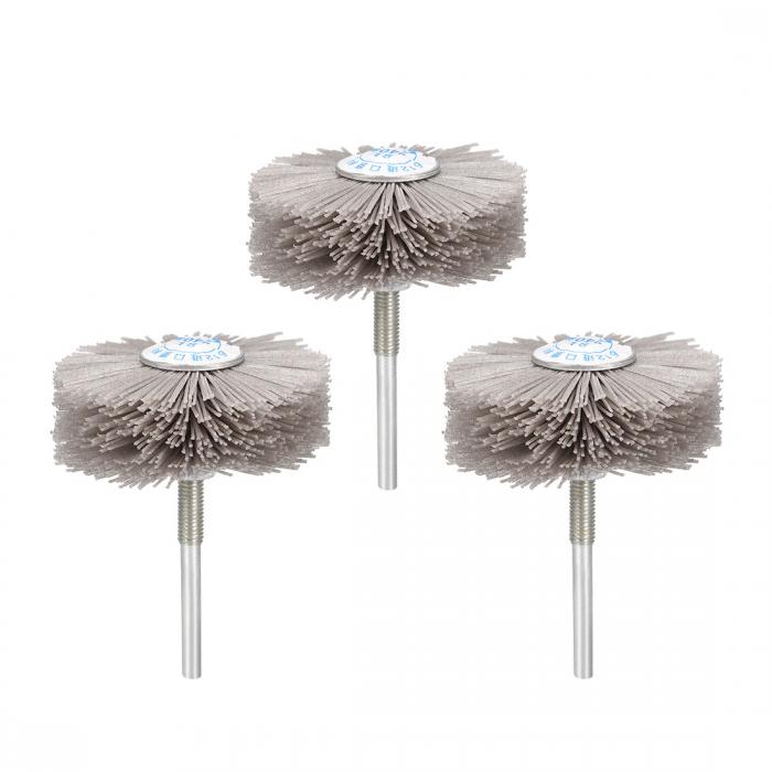uxcell 研磨ナイロンホイールブラシ 6mmシャンク付き ポーランドグラインダー用 3個 240グリット(4)