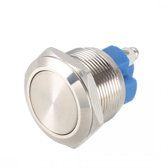 uxcell 押しボタンスイッチ 22mm取り付け径 金属 ラッチング フラットヘッド 1NO 1個