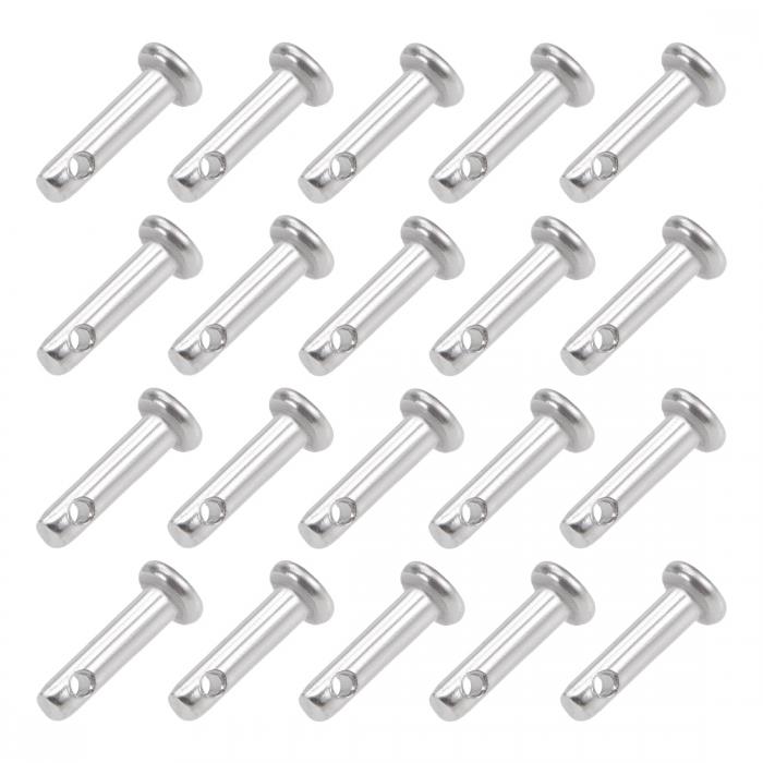 uxcell シングルホールクレビスピン フラットヘッド 304ステンレススチール リンクヒンジピン 3 mm X 12mm 20個入り