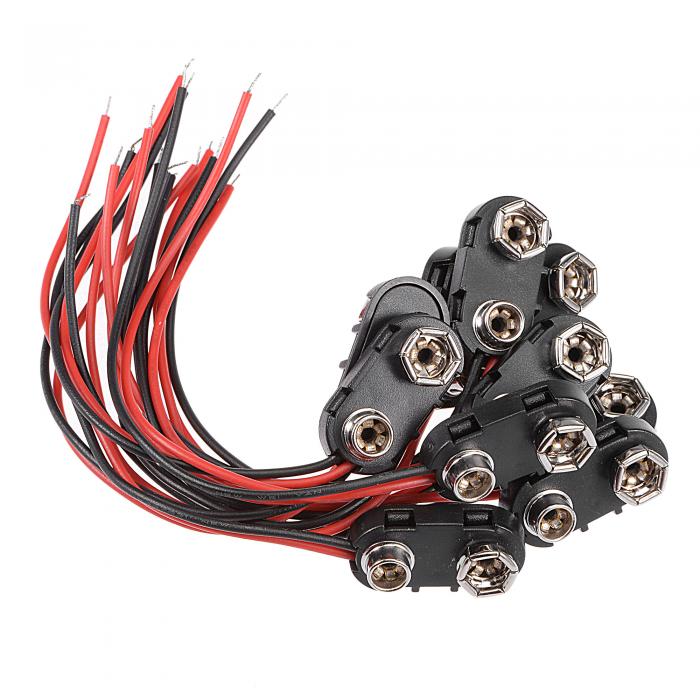 uxcell 電池クリップコネクター バッテリークリップ 電池パーツ Iタイプタイプ DC 9V電池 10cm長さ 20..