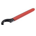 uxcell フックレンチスパナ コレットチャック 22-26mmラウンドナット用 レッドの滑り止めハンドル付き ドロップ鍛造炭素鋼