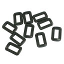 uxcell サイドリリースバックル ブラック 硬質プラスチック スライド ストラップ 1.6cm 10個入り