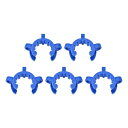 uxcell ラボジョイントクリップ プラスチッククランプ 取り付けクリップ ラボコネクタ 24/25 または 24/40ガラステーパージョイント用 ブルー 5個